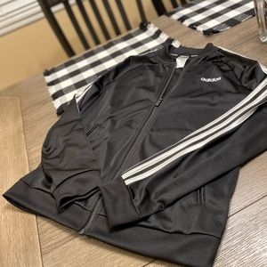 •Adidas Black & White Zip Up Track Jacket NWOT